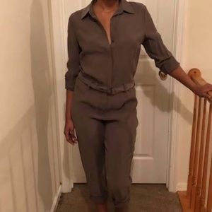 Belted Olive Utility Jumpsuit